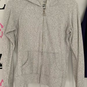 Cute white/grey zip up.  WORN ONCE!!